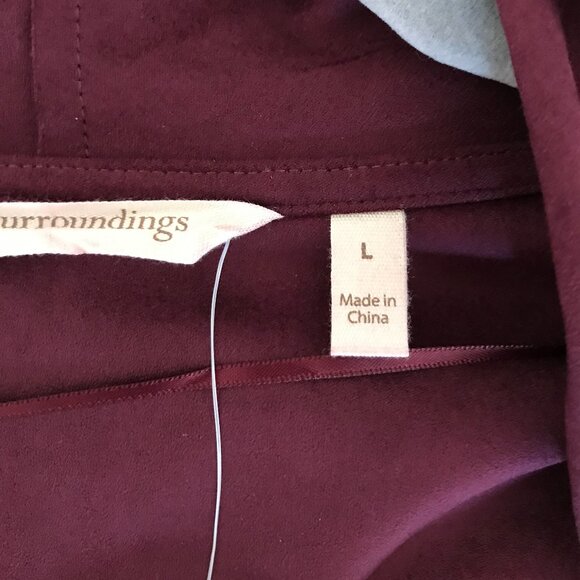 NWT Soft Surroundings Suede Open-Front Cardigan, New w/Tags, Size Large - Picture 3 of 4